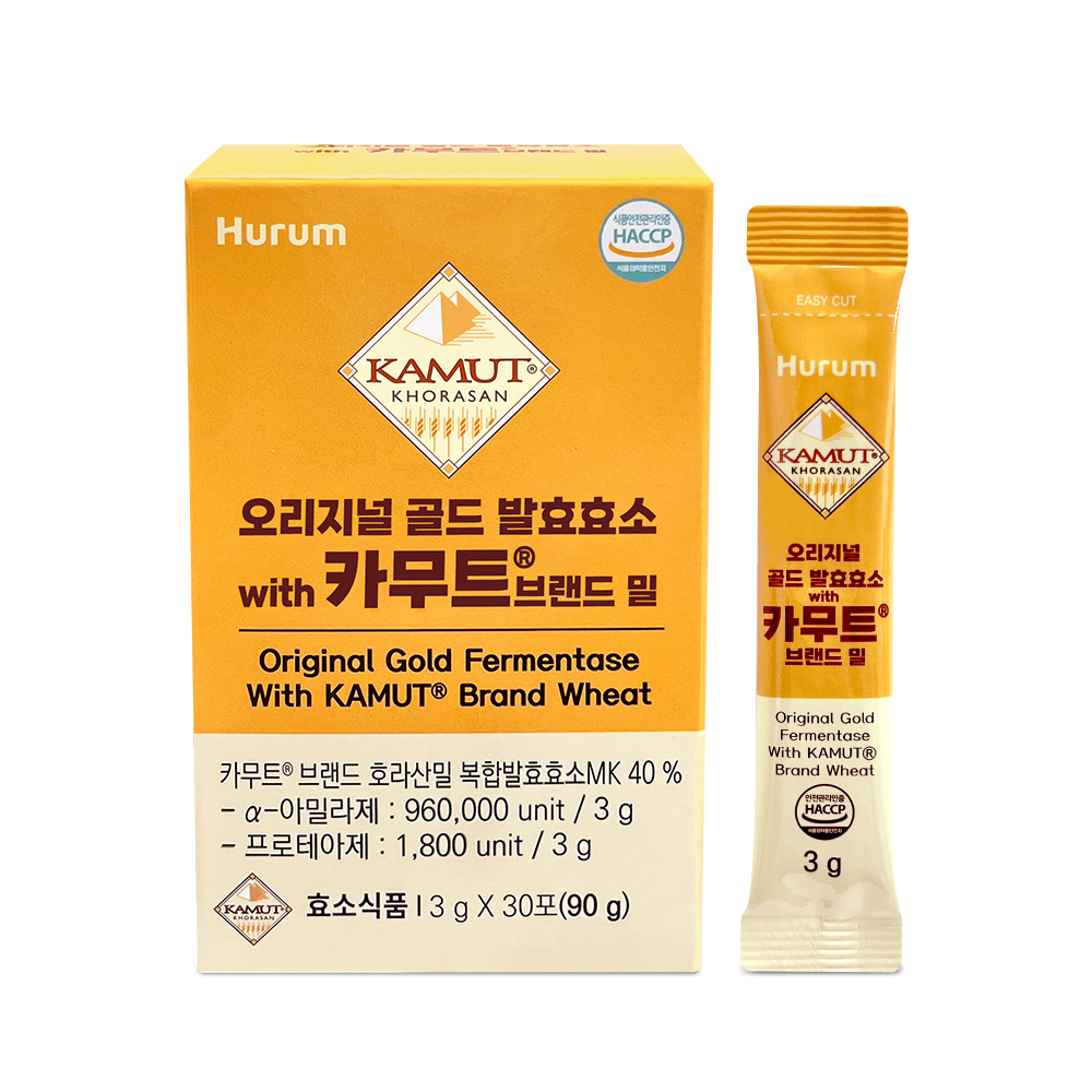[휴럼] 오리지널 골드 발효효소 with 카무트 브랜드 밀 (1+1 / 3g × 30포) 외 1종
